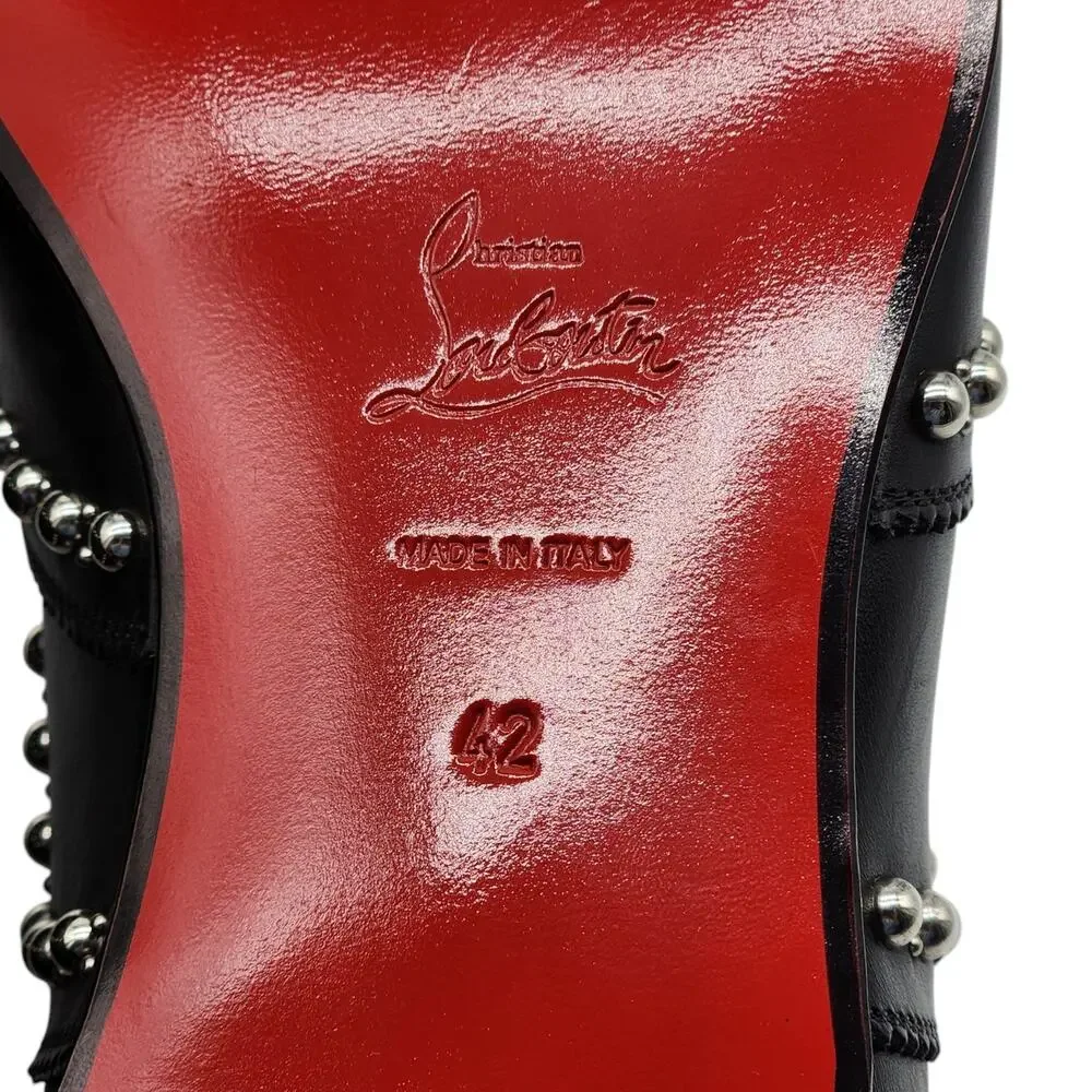 Christian Louboutin Charlie Clou Studded OxfordS - Leather - Black 42 9US $1395
